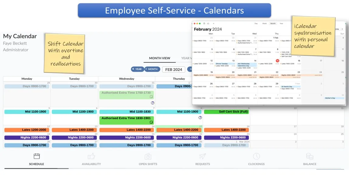 Self Service Employee Rota View